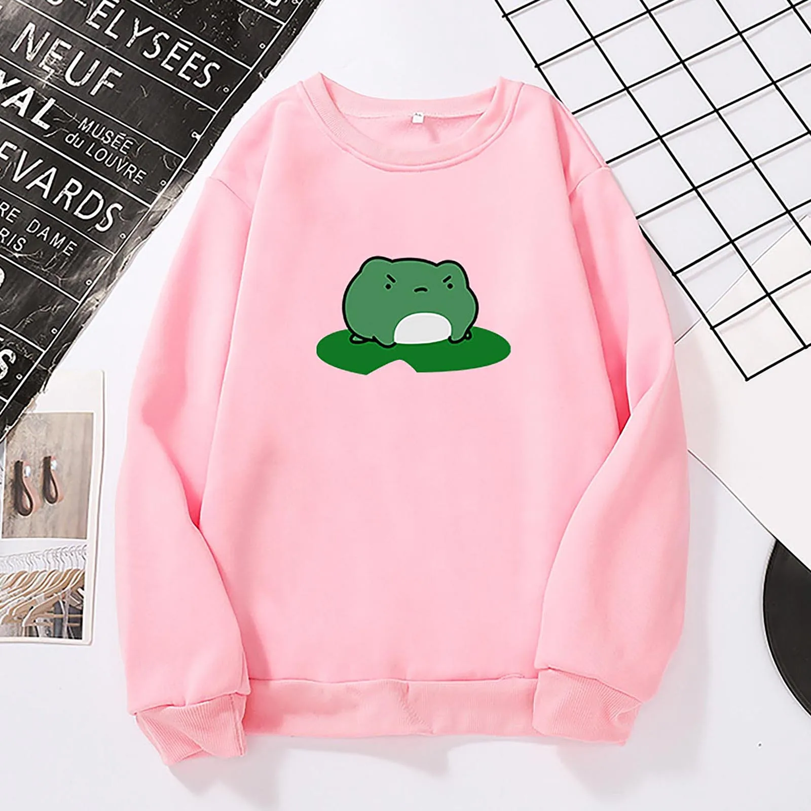 Women's Hoodies O Neck Casual Long Sleeve Cute Animal Printed Sweatershirt Loose Tops 2021 New Толстовка Женская