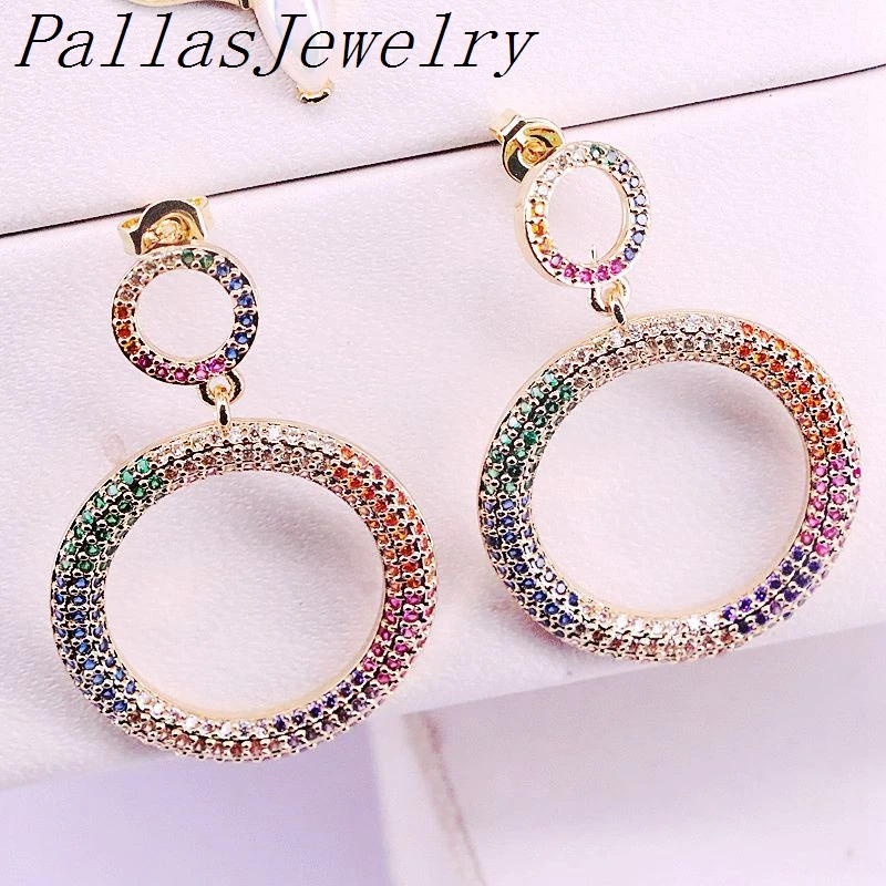 5 пар разноцветные женские серьги гвоздики с фианитами|Серьги-подвески| |