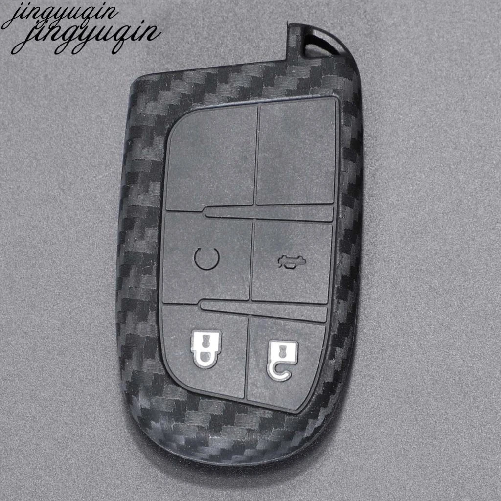 Карбоновый силиконовый чехол для ключей от машины Jeep Grand Cherokee Dodge JCUV Дротика