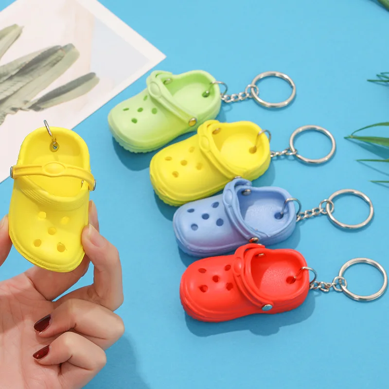 1PCS 3D Mini 7.5cm EVA Beach Hole Little Croc Shoe Keychain Bag Accessories Decoration Keyring Car Handbag Key Chain Charms - купить по