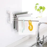bathroom accessories steel towel rack wall mounted bars 4 rack hanger towel for home swivel rotating hotel bathrobe m3c8
