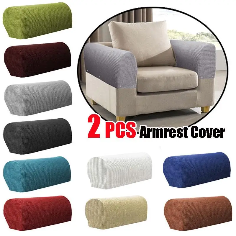 

1Pair Sofa Covers For Living Room Removable Arm Stretch Couch Chair Protector Armchair Covers Armrest Solid Couch Cover
