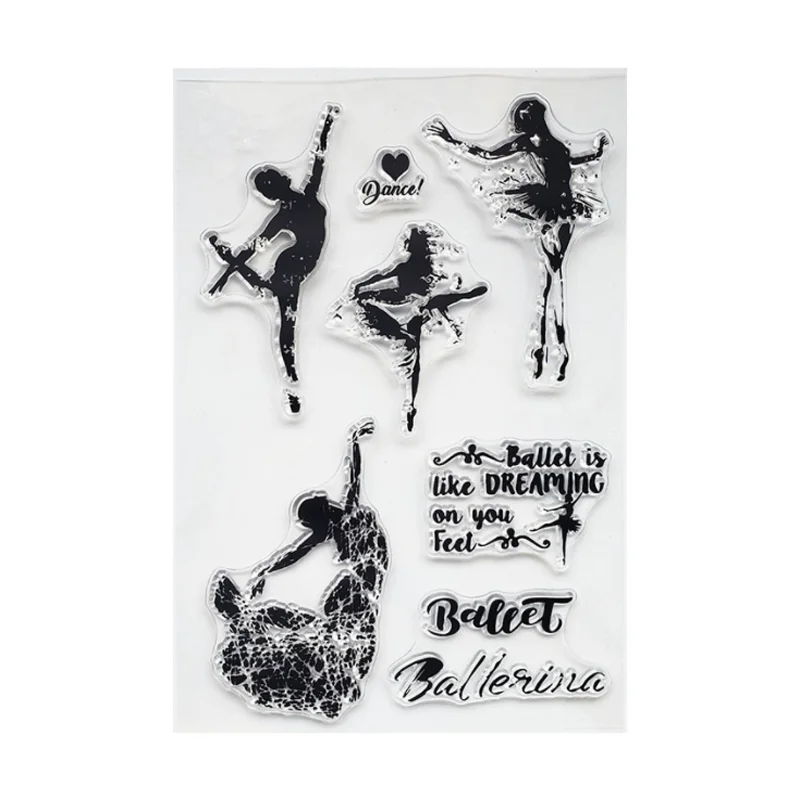

Dancing Girl Transparent Silicone Stamp DIY Scrapbooking Rubber Coloring Embossed Diary Decoration Template Reusable 11*16cm
