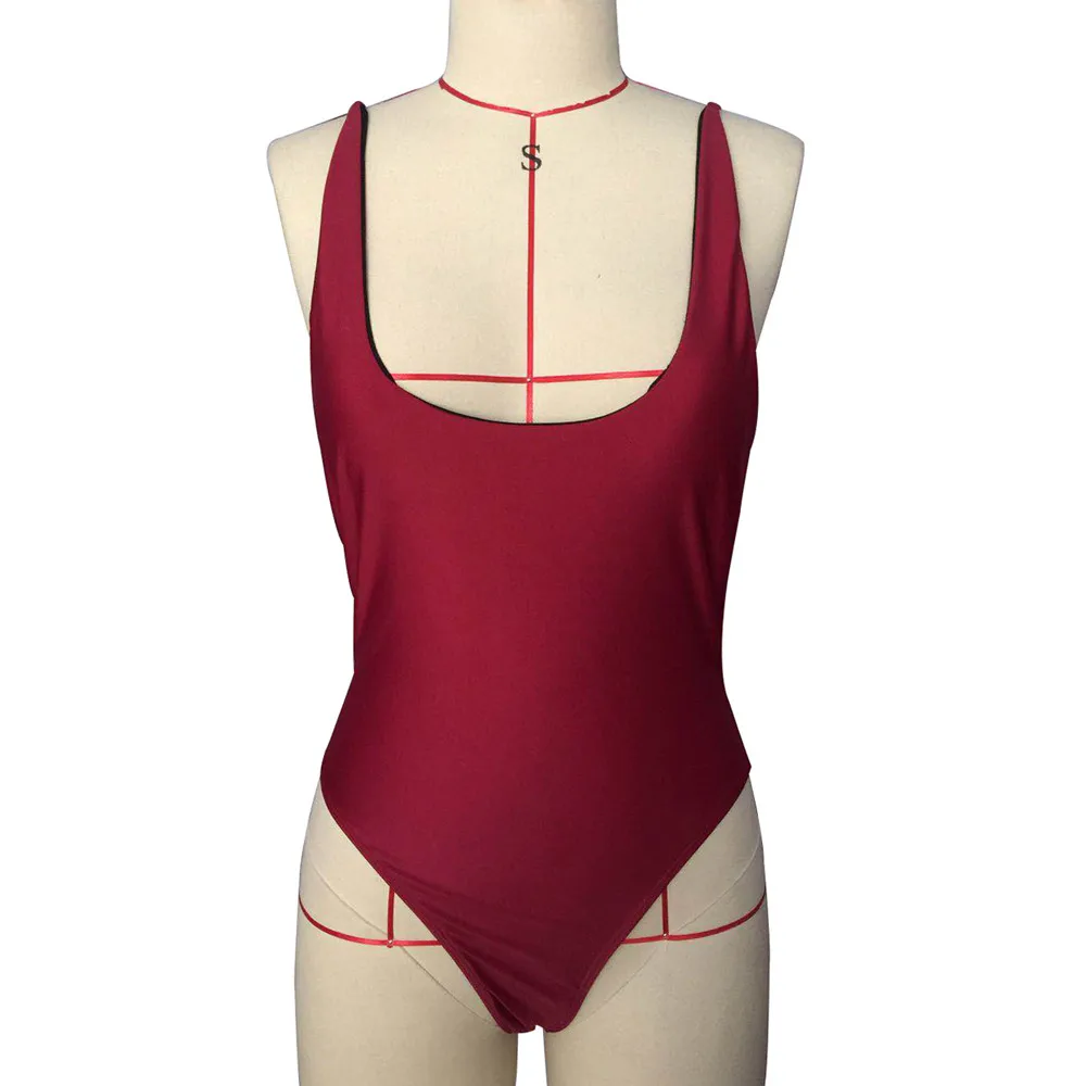 

Women Swimwear Bikini One Piece Solid Push-Up Padded Bathing Backless Beachwear swimsuit Biquini Bather Female Bikini Set #40