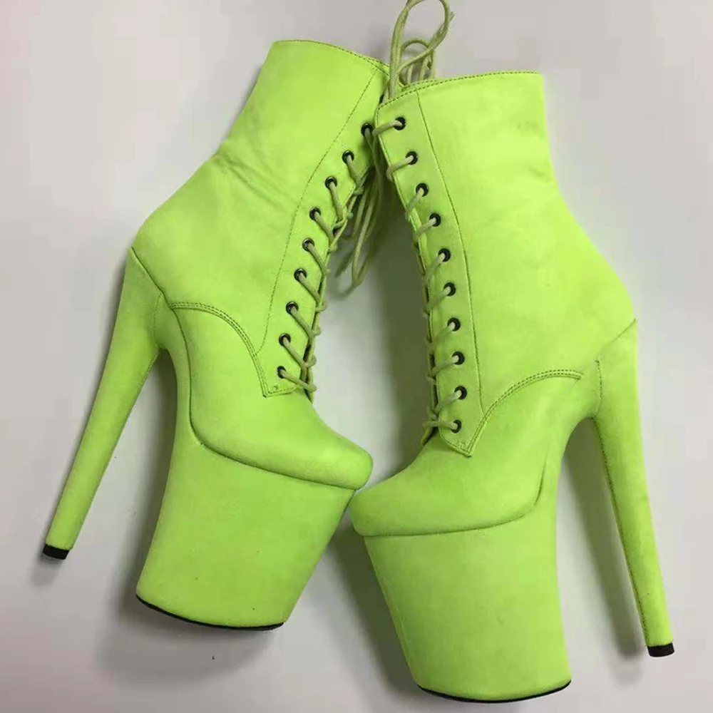 Leecabe/зеленая замшевая обувь для танцев на шесте 20 см высоком каблуке и платформе |