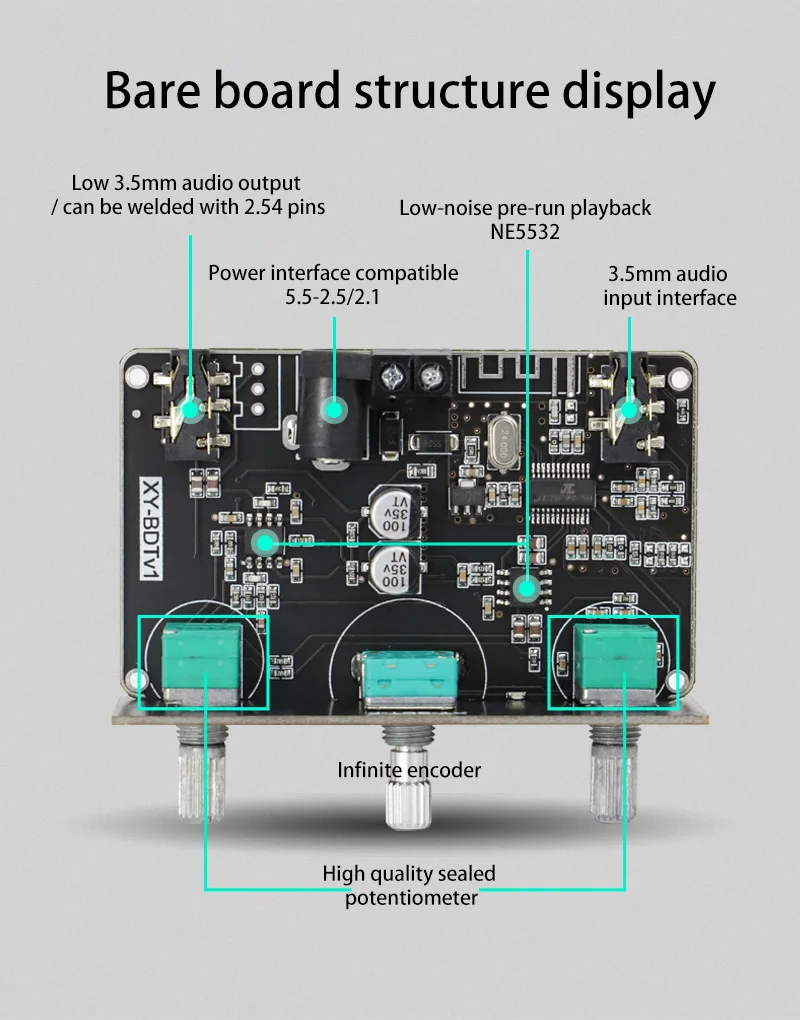 HIFIDIY XY-BDT Bluetooth 5 1 Плата декодера двухканальная стереосистема с высоким и низким