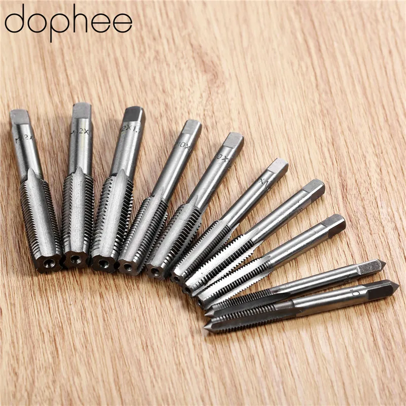 dophee 10Pcs Hand Tap Thread Wire Tapping M6*1.0/0.75 M7*1.0 M8*1.0/1.25 M10*1.25/1.5 M12*1.25/1.5/1.75 Tools torneira | Инструменты