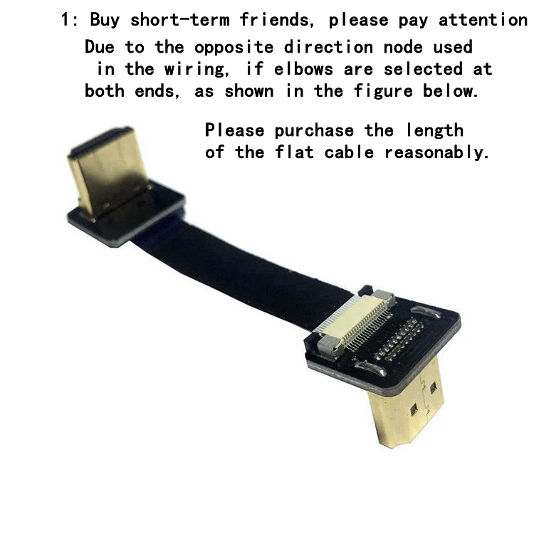 FPC HDMI-совместимый гнездо к Micro HDMI Тип D вверх вниз Угловой Штекер HDTV плоский кабель