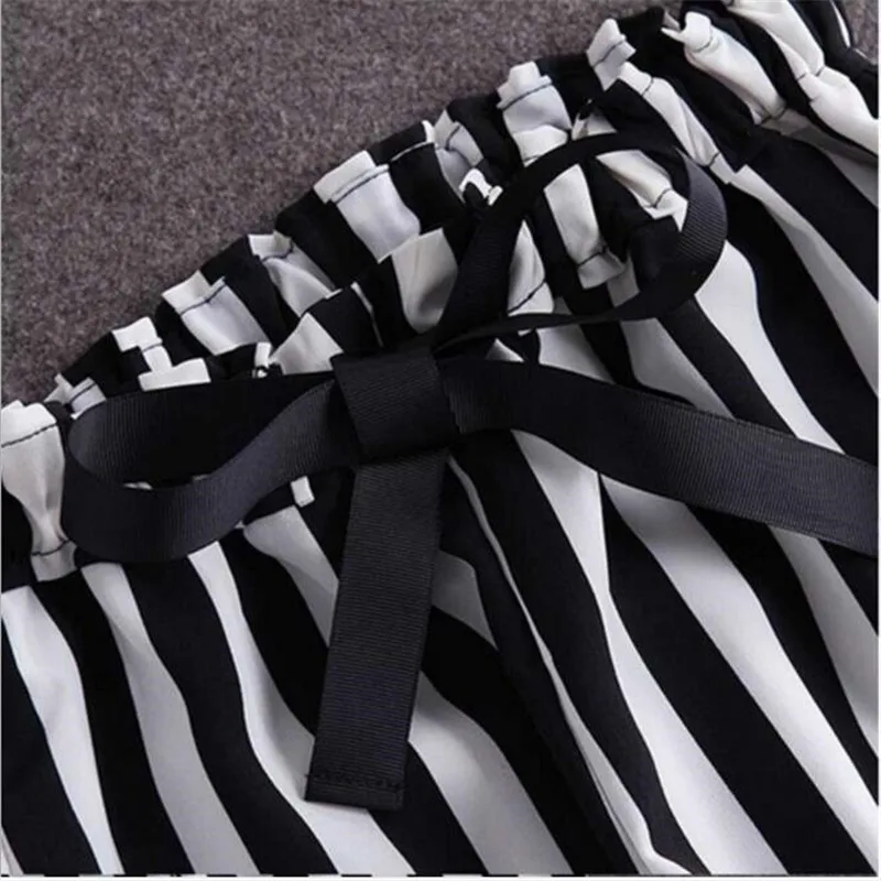 Штаны в полоску летний комплект одежды женские костюмы Комплект футболок для