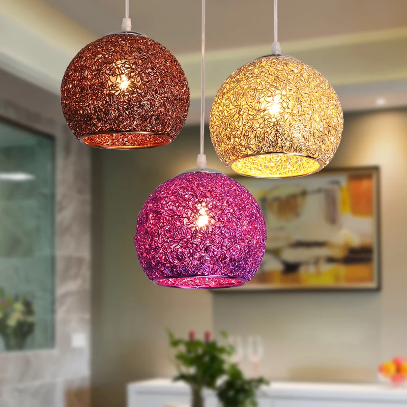 Modern Pendant Lights Colors Industrial Lamp Ball Led Hanging Living Room Dining E27 Through-Carved Light Fixture | Лампы и освещение