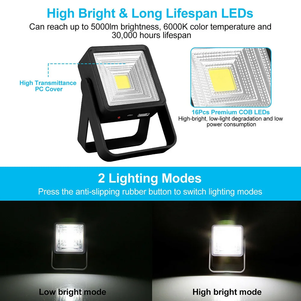 WAKYME 16 Светодиодный точечный светильник USB Перезаряжаемый на солнечных батареях