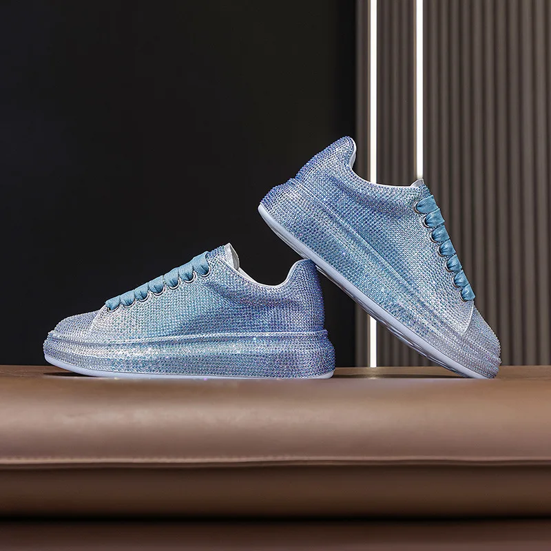 

Новинка 2021, Высококачественная женская обувь стразы, дышащие модные и удобные женские кроссовки на платформе