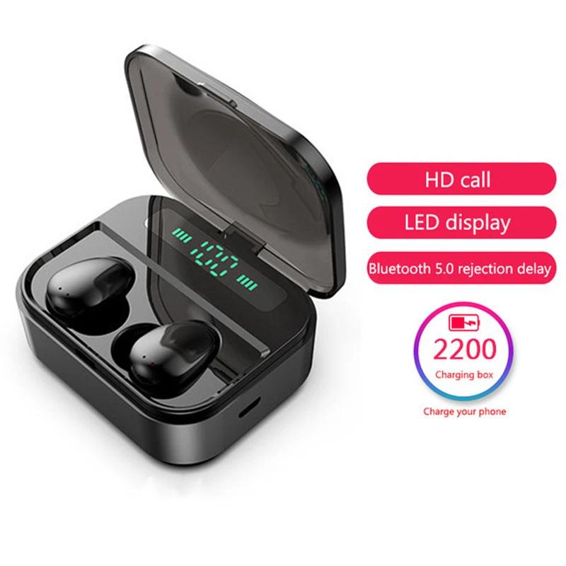 Black X7 X7 TWS Bluetooth 5,0 наушники IP7 беспроводные наушники 6D стерео HiFi беспроводная гарнитура Earbus игровая гарнитура с микрофоном 2200 мАч - Цвет: Black X7
