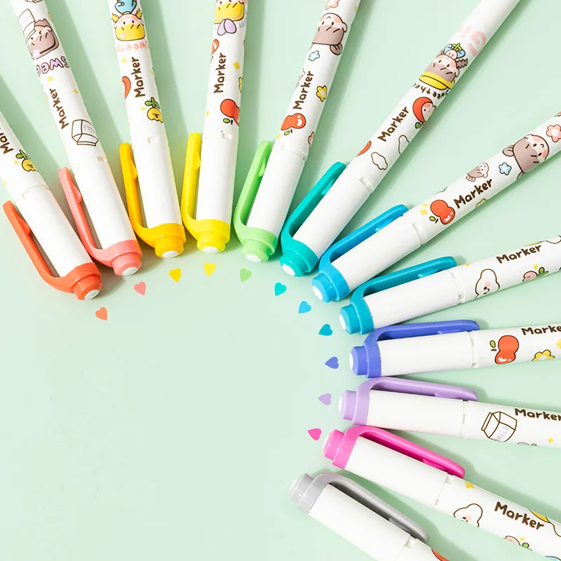 6 шт. набор ручек-хайлайтеров для девочек с рисунком