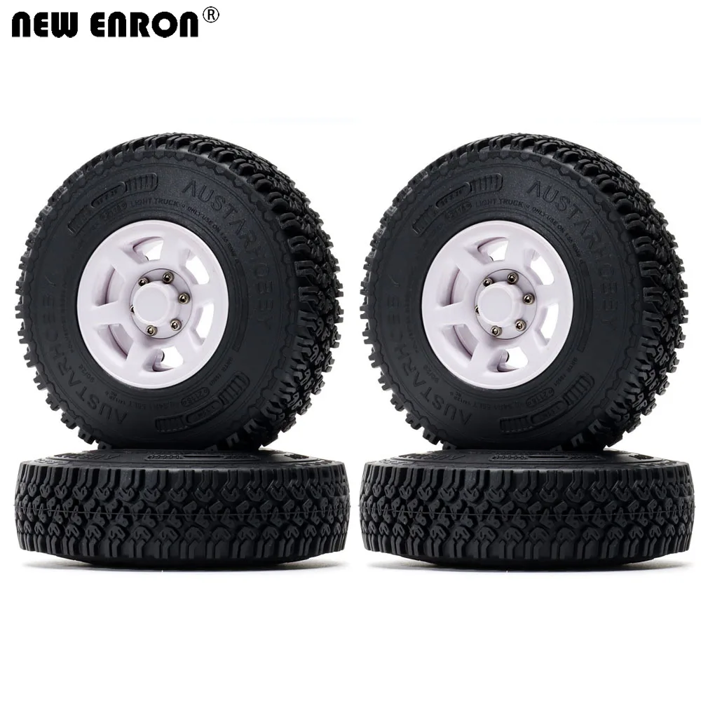 

NEW ENRON Plastic 1.55inch Wheel Rims & 90mm Rubber Tyre Tires 4P For RC 1:10 Rock Crawler Car Jinmy 90069 AXIAL D90 CC01 LC70
