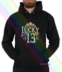 Толстовка с капюшоном и надписью Счастливый 13 мертвец