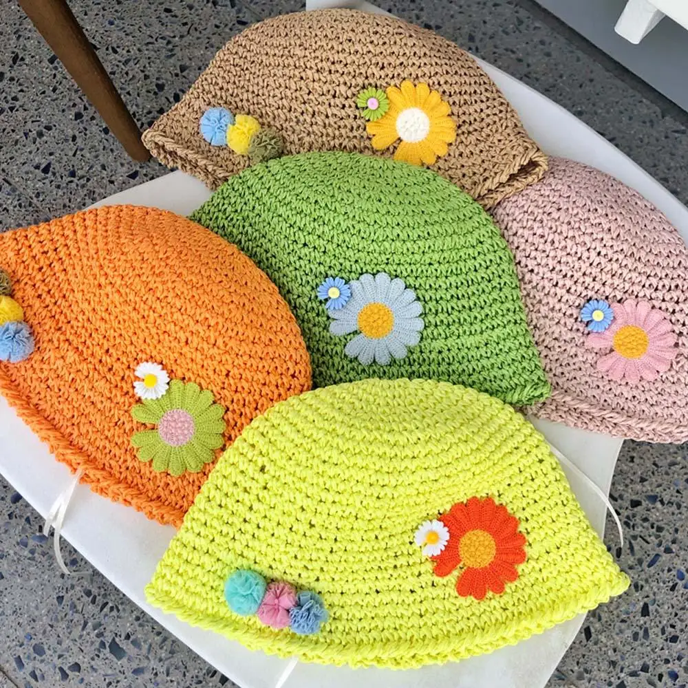 

Cute Daisy Flower Baby Girl Sun Hats Children Straw Hat Shade Fisherman Woven Hat Female Cute Fashion Outdoor Hats Caps