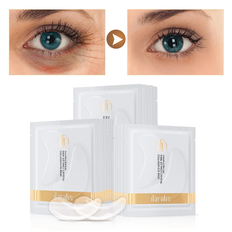 Маска для глаз Daralis 20 шт. коллагеновая маска с кристаллами улитки против морщин