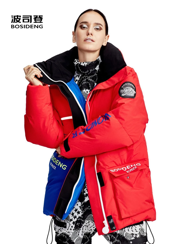 

BOSIDENG 90% GOOSE Down jacket women red coat warm thicken outwera high quality B90142984