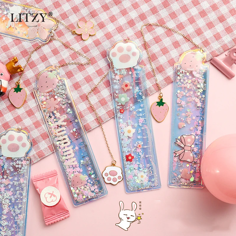 1 шт. Kawaii зыбучие песочные линейки девочка шаблон для рисования кружева швейная