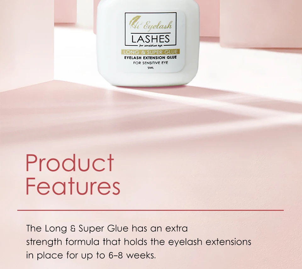 hieyelash 5ml Eyelash Extension Glue Private Label 2S Fast Drying Strong Adhesive Professional Glue For Grafted False Eyelashes