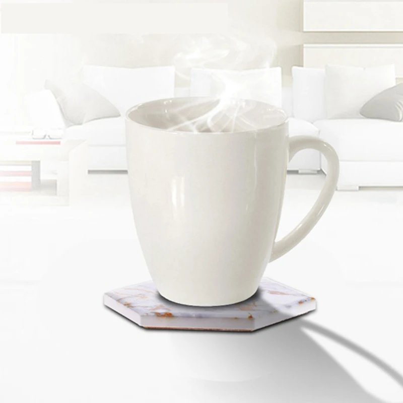 

8 PC Coasters for Drinks Absorbent with Holder Marble Design Ceramic Coaster Set Super Absorbent Hot and Cold Drink