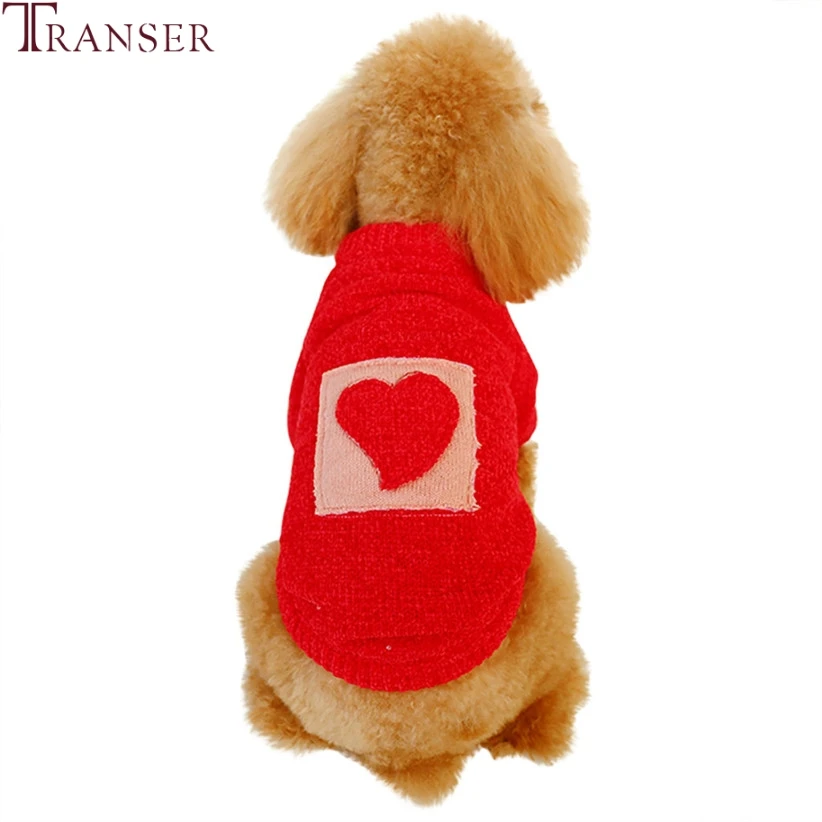 Transer с узором в виде сердца теплый красный вязаный свитер воротником под горло