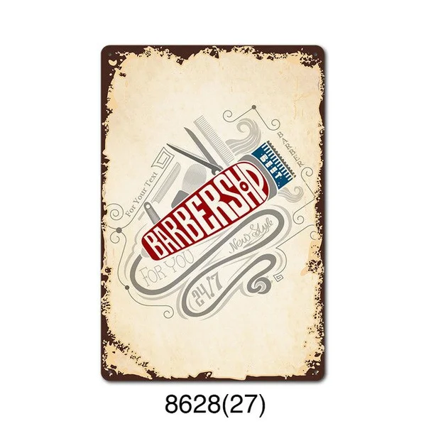 

Парикмахер магазин металлический знак Винтаж Оловянная табличка металлический Винтаж для парикмахер магазин настенный Декор Ретро Металл...