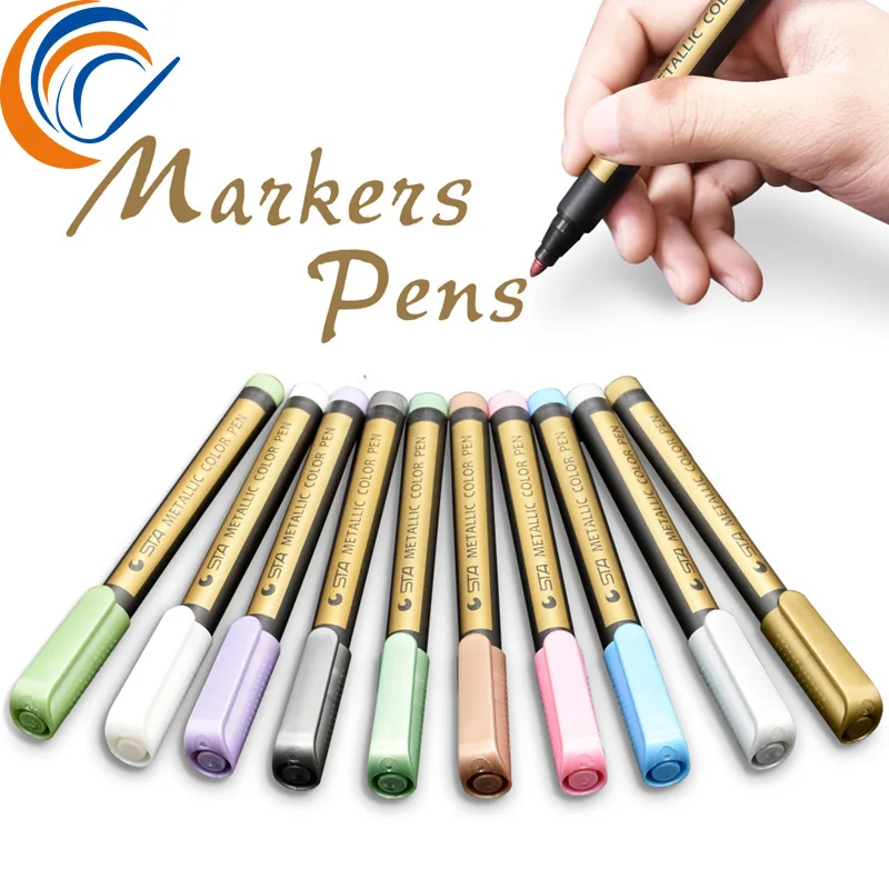 

STA металлический маркер ручки краски маркер Сделай Сам стекло каменная живопись 10 цветов