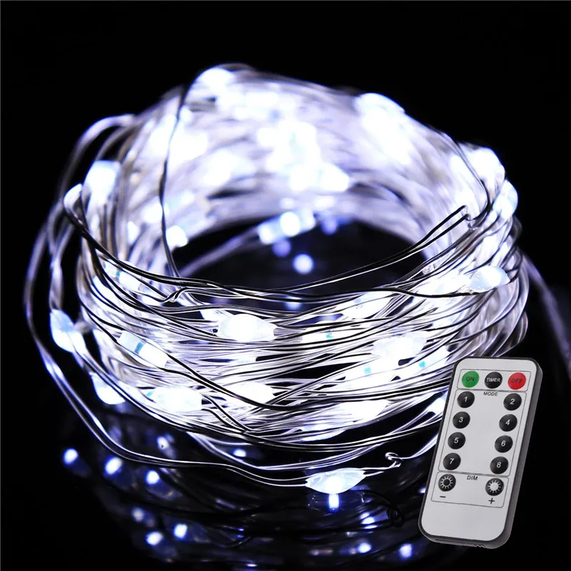 5M-10M/50-100 USB leds Silver Wire LED String lights Holiday lighting Fairy Garland For Christmas Tree Wedding Party Decoration