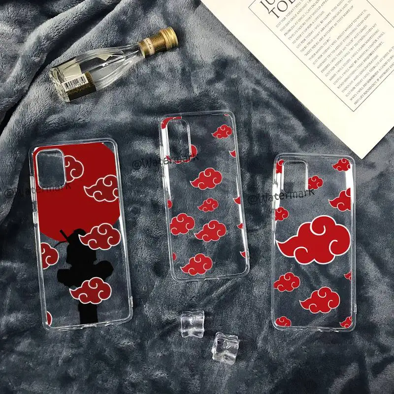 Чехол для телефона с аниме Akatsuki Cloud Icon прозрачный чехол Samsung S30 S21 S20 Fe Note 20 Ultra S10 S9 S8
