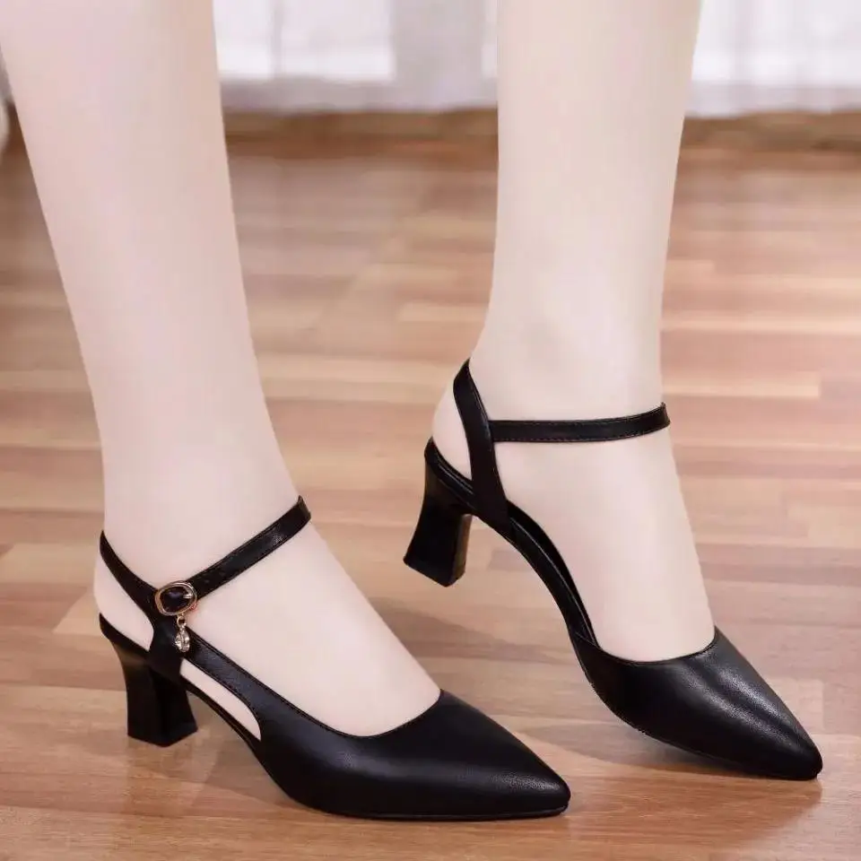 

Cresfimix Sapatos/Женская Классическая обувь высокого качества из черной искусственной кожи; Удобная обувь на каблуке; Сезон весна-лето; Женская кл...