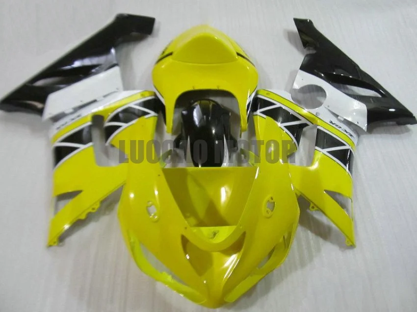 

Injection Motorcycle Fairing kits for KAWASAKI Ninja ZX6R ZX636 Yellow White 05 06 636 Bodywork ZX 6R 2005 2006 Fairings kit