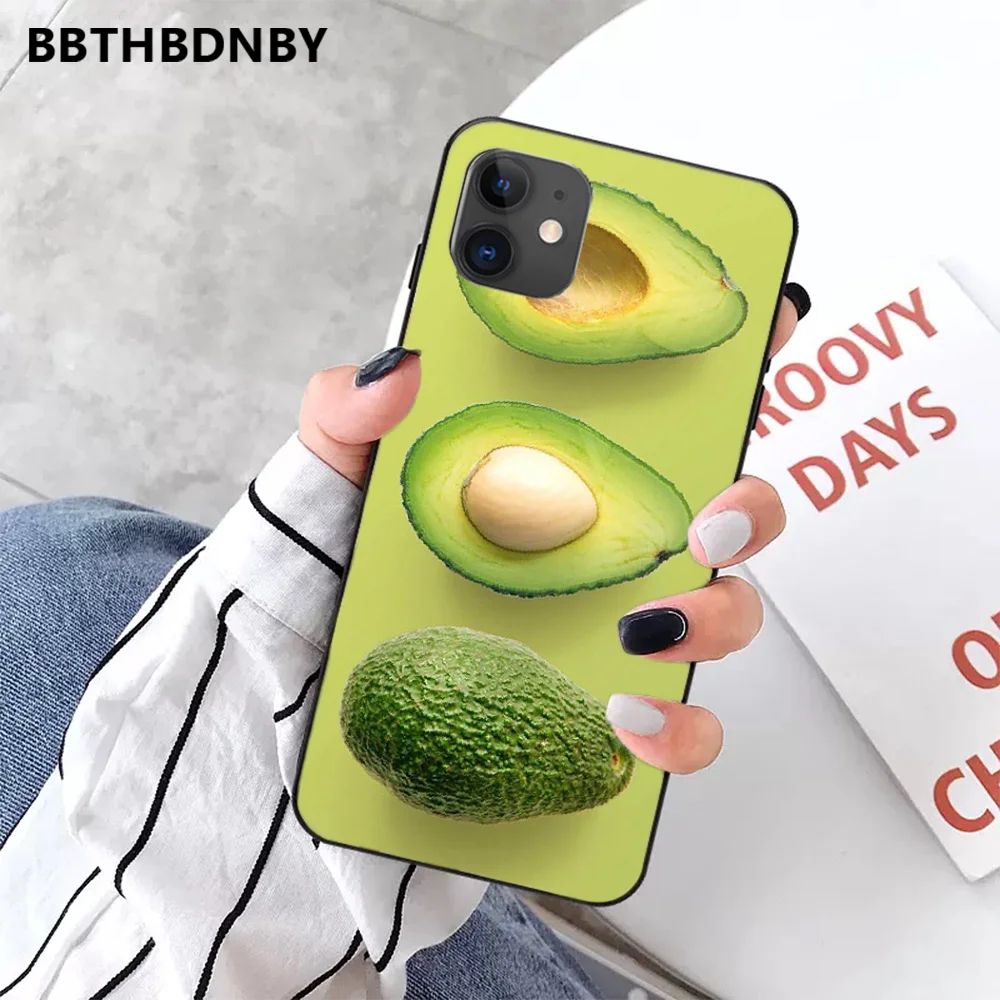 Ананас кактус авокадо черный ТПУ мягкий резиновый Телефон чехол для iPhone 5 5S SE 5C 6 6S