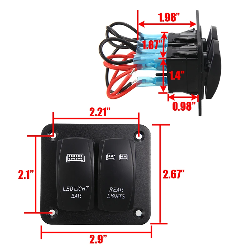 1 шт. универсальная синяя панель перекидного переключателя светодиодсветильник
