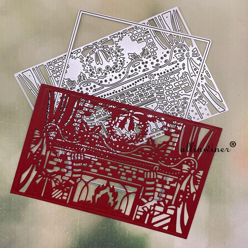 

Christmas fireplace Metal Cutting Dies Stencils Die Cut for DIY Scrapbooking Album Paper Card Embossing