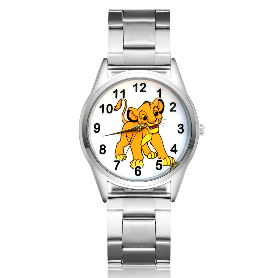 Милые детские часы с героями мультфильмов Симпатичные животные Лев женские