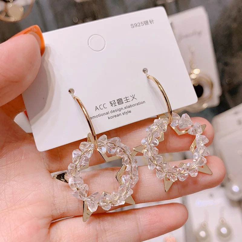 Серебряные иглы длинные женские серьги с жемчугом модные темперамент простые анти-аллергические серьги летние индивидуальные сетчатые украшения - Окраска металла: 1.69