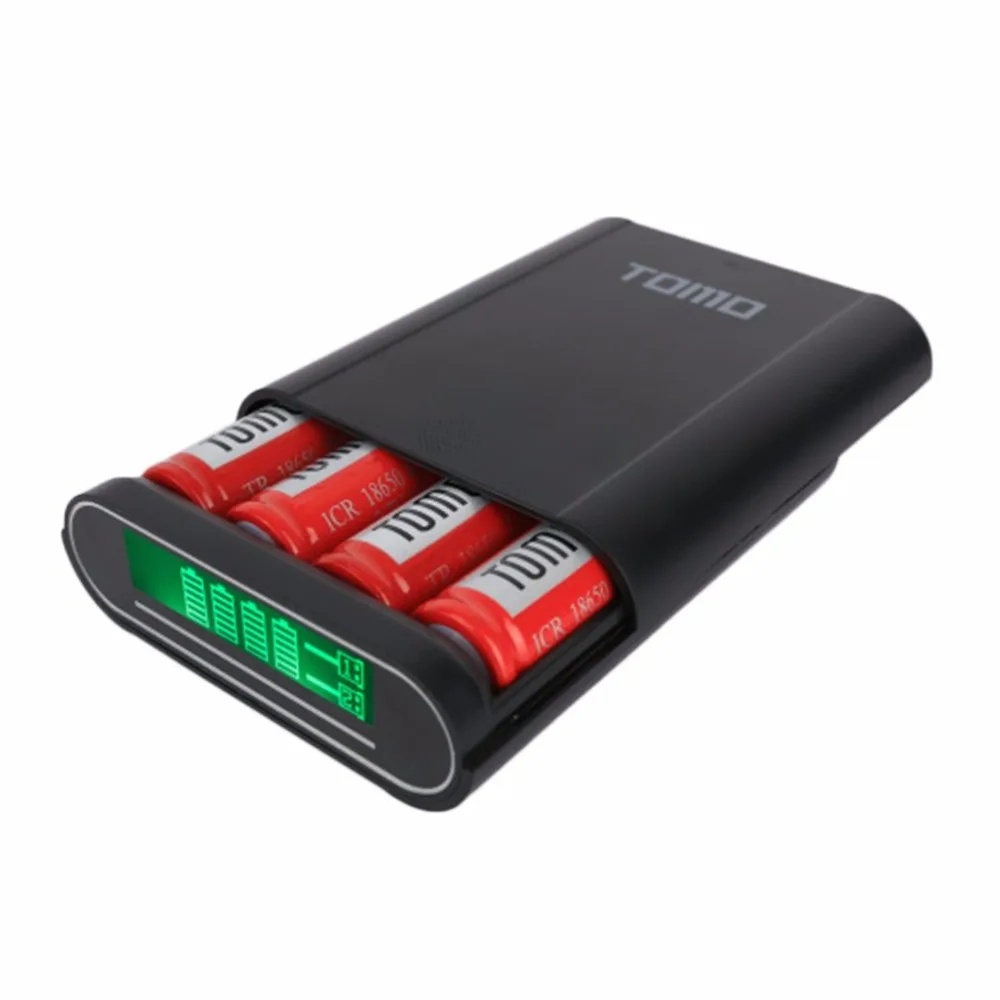 TOMO T4 Портативный 4x18650 литий-ионный аккумулятор DIY power Bank двойной выход интеллектуальный мобильный Банк питания без батареи