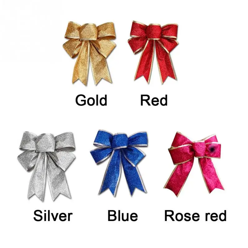 New Ribbon Christmas Decoration Bow pendant ornaments Santa Claus bell of Christmas tree Bows Christmas decorations trees