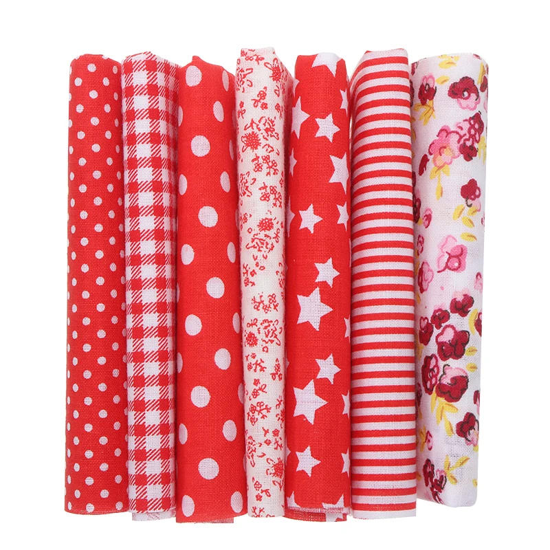 

7pcs Square Cotton Fabrics Printed Cloth 25x25cm Assorted Pre-Cut Quilting Fabric Handmade Patchwork Needlework Sewing Textiles