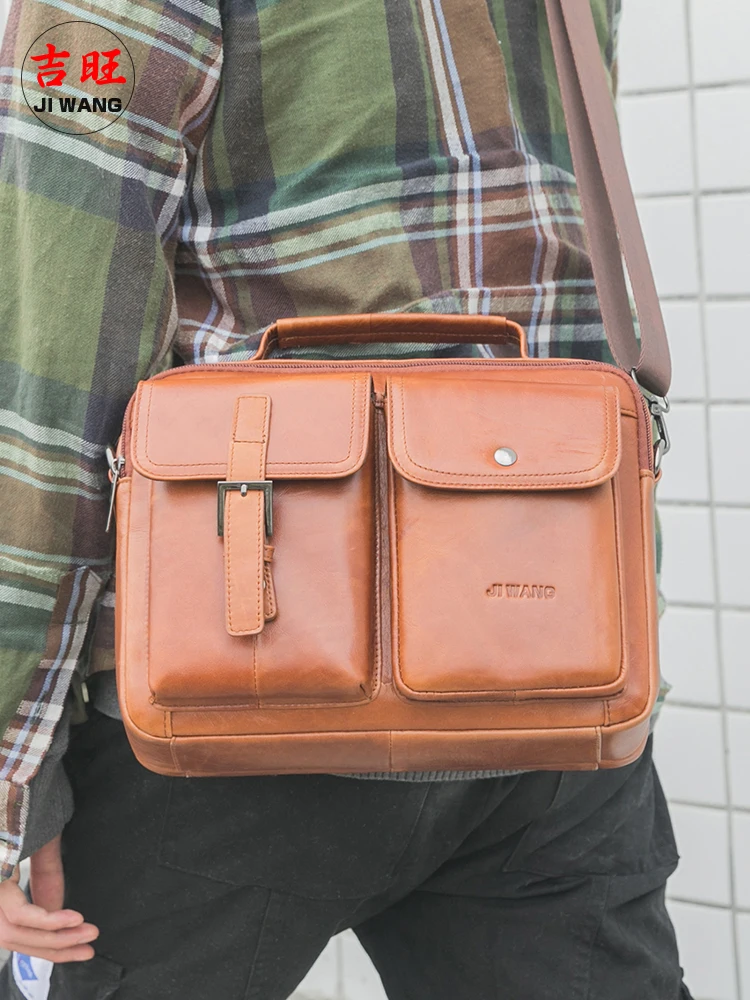 Сумка-мессенджер JI WANG Мужская из натуральной кожи | Багаж и сумки