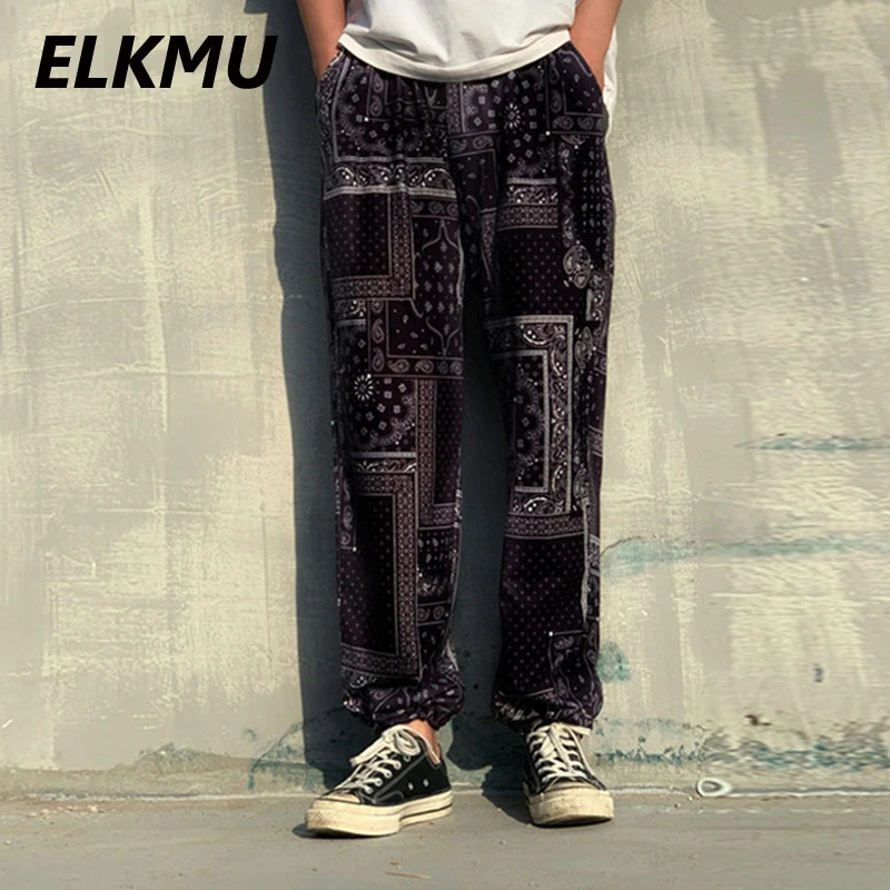 

ELKMU Бандана с рисунком Пейсли брюки мужские джоггеры спортивные брюки бандана Пейсли хип-хоп уличные брюки мужские раньше HM612