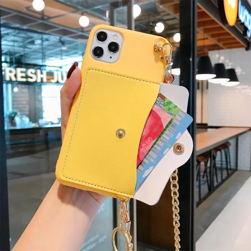 

Coin purse card solid color diagonal bag mobile phone case iphone11 pro/XS/XR/7/6plus simple and fresh girl silicone soft shell