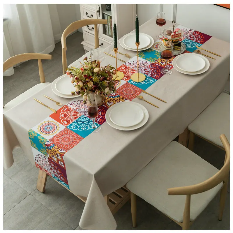 

New Nationality PVC Table Cloth Waterproof Oil-Proof Tablecloth Rectangular Plastic Table Cloth Table Cover Dining Table Cloth