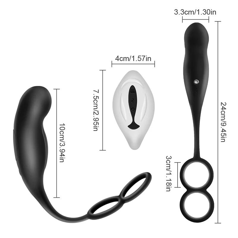 GUIMI массажер простаты вибратор с кольцом вибро анальная пробка гей секс игрушки