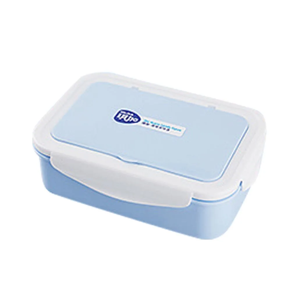 Ланч бокс портативный 1400 мл детский Бенто с 3 отделениями и столовыми приборами