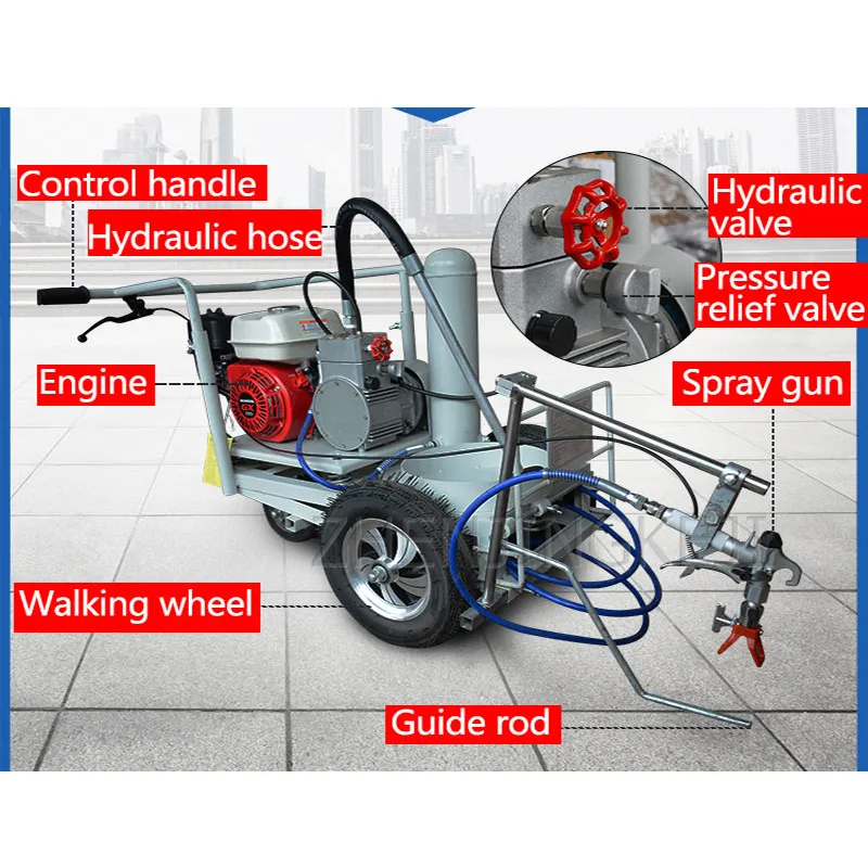 Малая машина для маркировки дорог ручной толчок высокое давление 3300PSI ручная