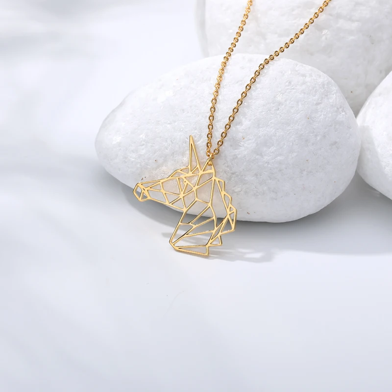 Цепочка с подвеской в виде лошади для мужчин и женщин ожерелье из нержавеющей