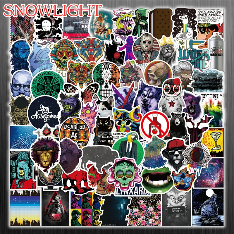 

10/50Pcs/set Cartoon Classic Horror Gothic Series Waterproof Graffiti Stickers For Laptop Diy Skateboard Helmet Luggage Phone